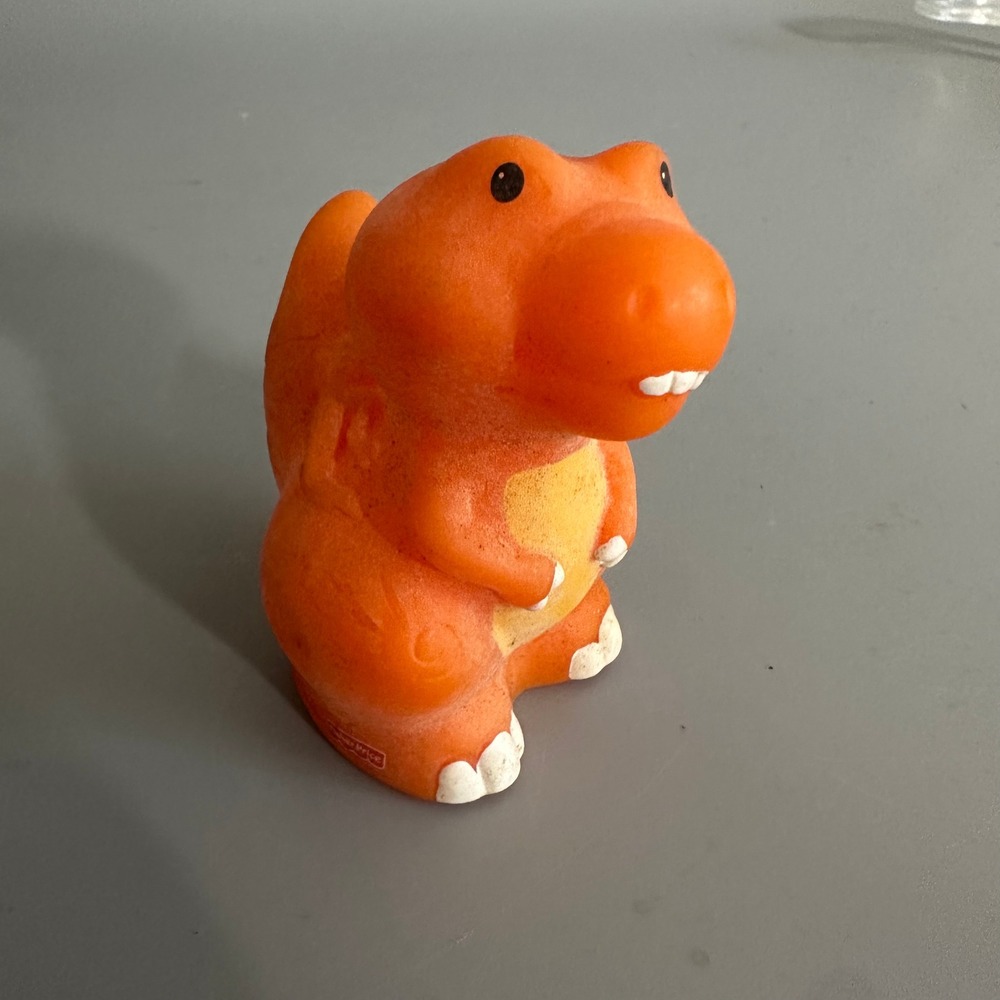 Fisher Price Little People Orange T-Rex Dinosaur Figure 2005 Vintage Toy MTN